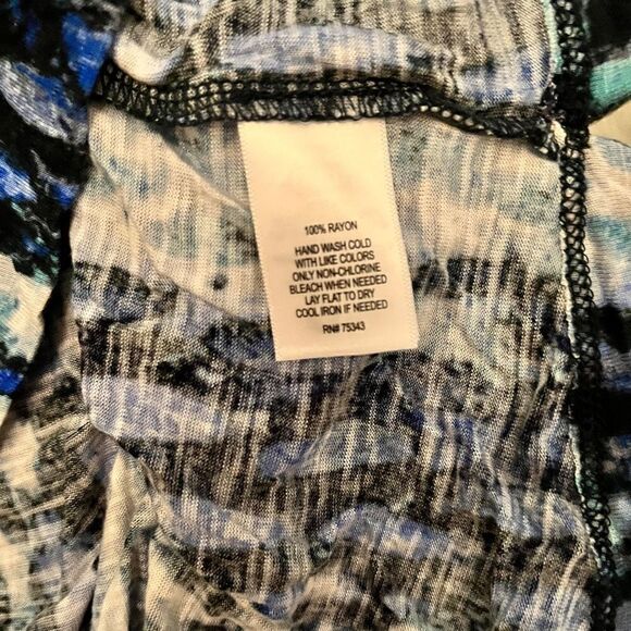 NEW Cynthia Rowley 1XL Top Tunic Animal Print Blue White NEW - Picture 8 of 13